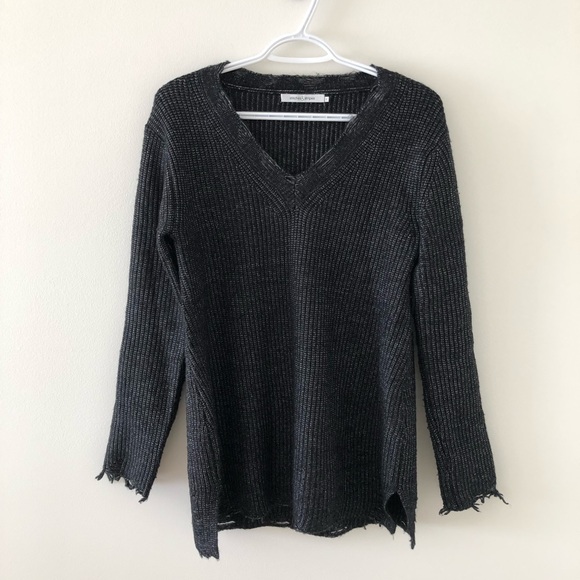 Stitches & Stripes Tunic Sweater with Destruction - Picture 2 of 8